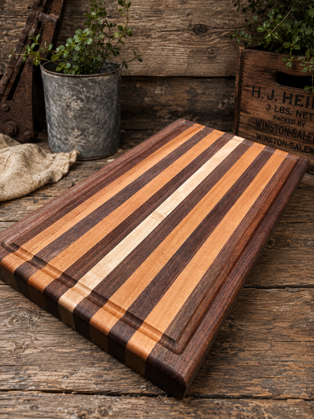Black Walnut, Maple, and Cherry Cutting Board